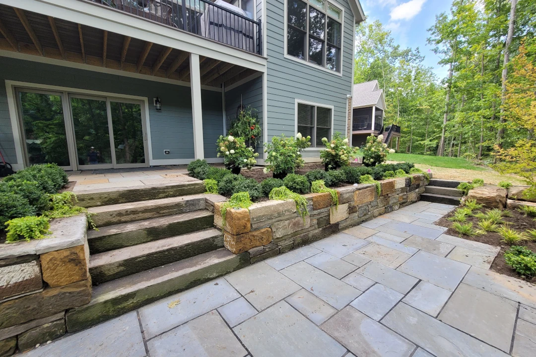 Patio Cut Stone with landscaping